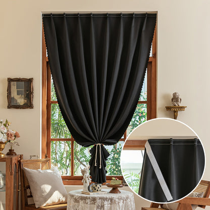 [Top Pick] Convenient Blackout Curtain Without Rod - Blocks UV Rays, Simple to Install, Ideal for Bedroom, Living Room & Kitchen Decor, Easy to Wash, Adhesive, Window Drapes