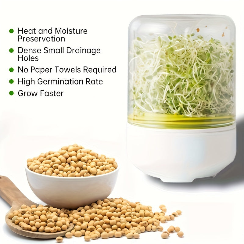 Countertop sprouting machine for fresh homemade bean sprouts.