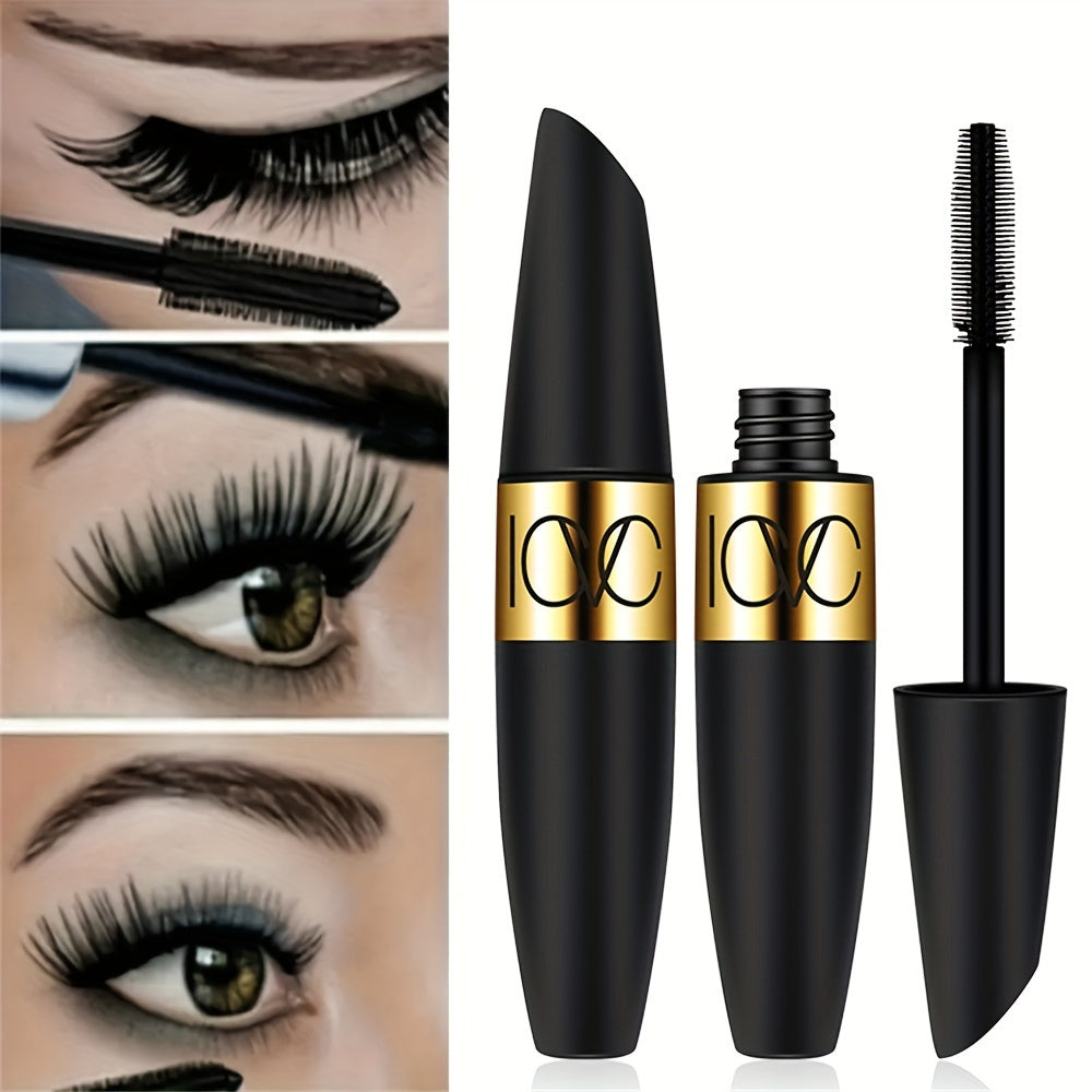 Waterproof mascara that volumizes, curls, and lengthens lashes in intense black for dramatic eyes, with a clump-free formula.