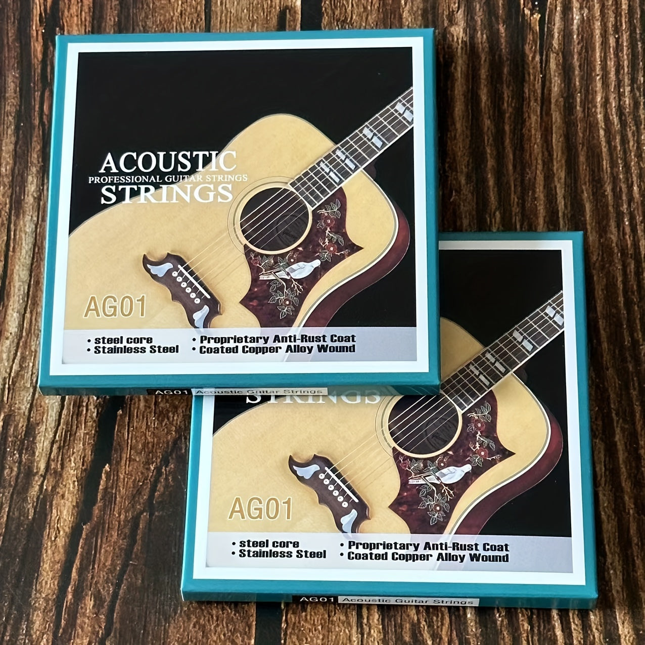 1 Set of stainless steel coated copper alloy wound acoustic guitar strings with quality steel core for folk guitar parts & accessories.