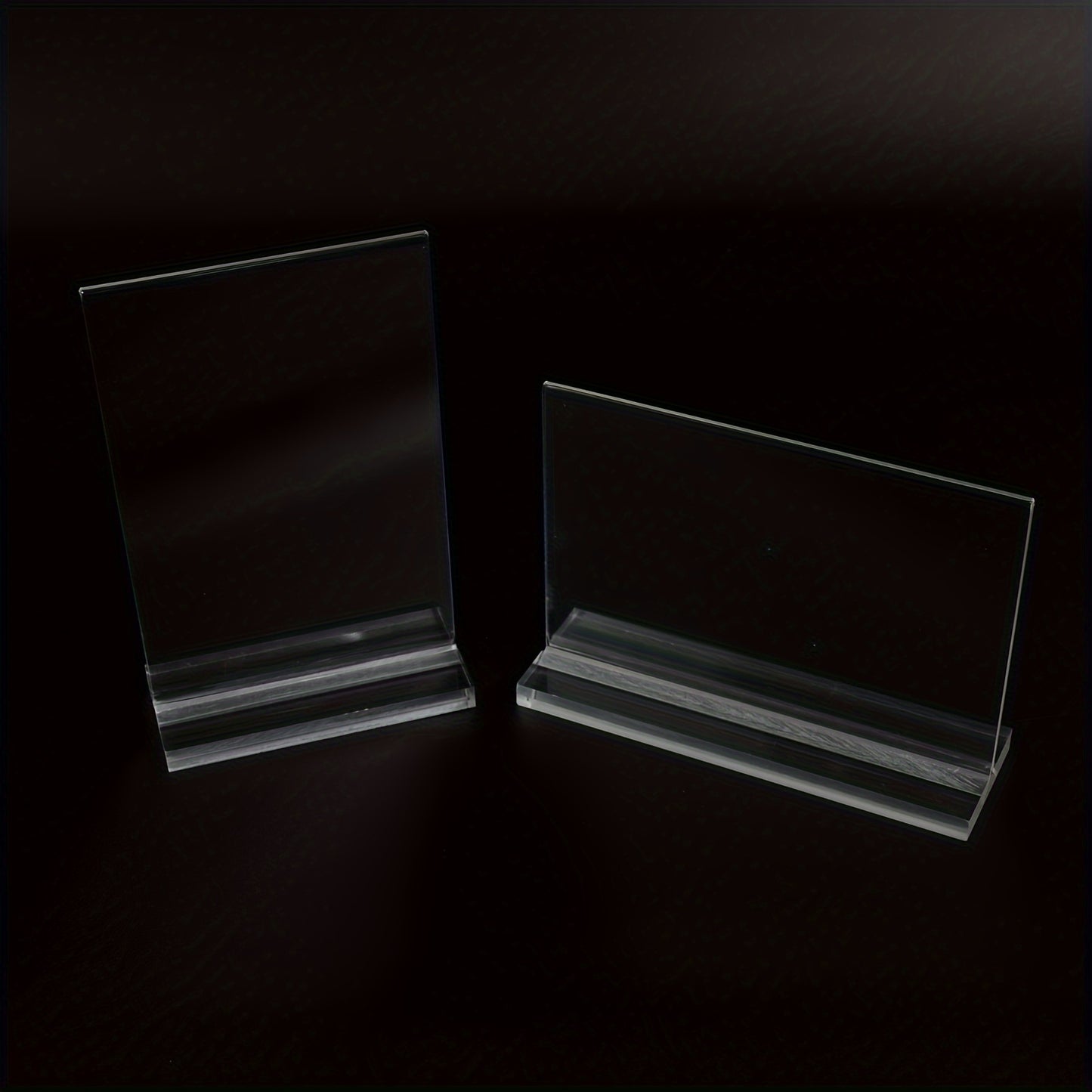 4 Acrylic Sign Holders for A5 & A6 Labels, Transparent Display Stands for Desk/Counter