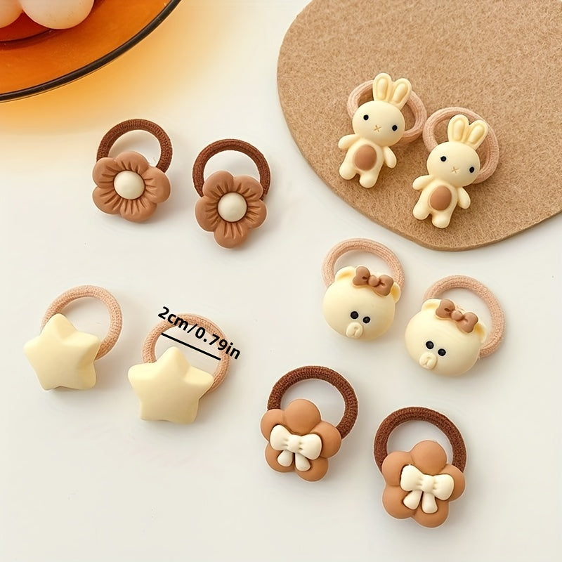 10/20/30/40/50pcs Cute Cartoon Hair Ties, Suitable for Hair Styling at Parties and Holidays, Perfect Gifts for Girls.