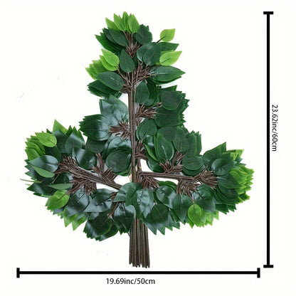 24 dona Haqiqiy Banyan Daraxti Bargi Shoxlari To'y Arkalari va Uy Dekoratsiyasi Uchun - Tabiiy Ko'rinishdagi Yashil O'simlik Spraylari