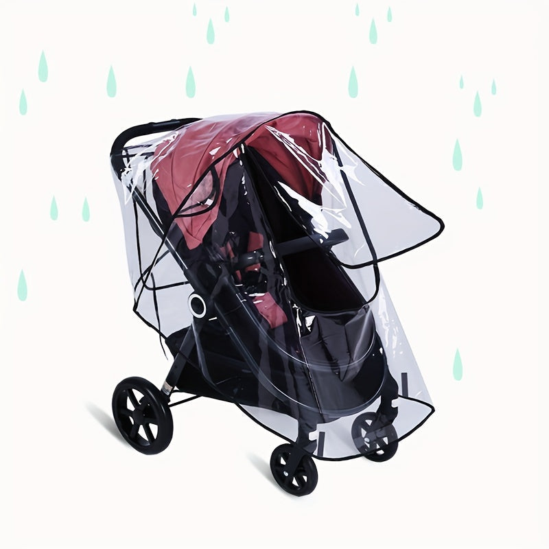 All-Weather Baby Stroller Shield, Protects from Rain, Wind, Dust and Insects, Waterproof and Breathable with Durable Plastic Material, Ideal for Baby Strollers.