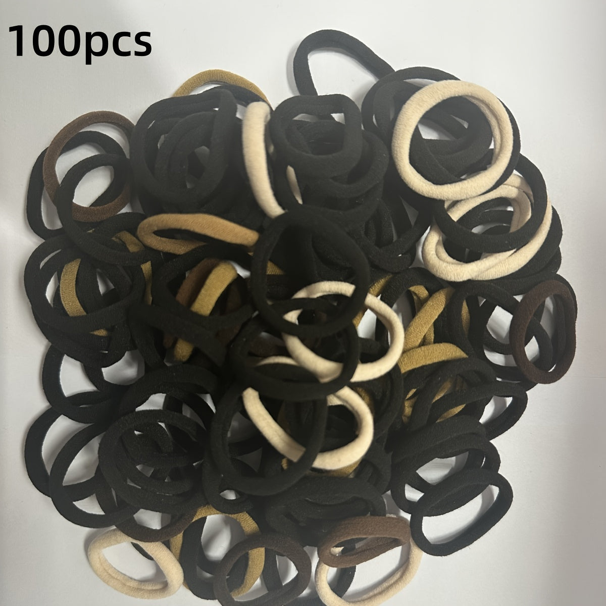 50/100 Black hair bands for women and girls, high elastic rubber bands for ponytail holder.