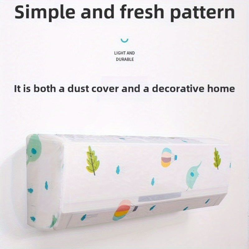 Air conditioner cover in a simple fresh pattern, designed for wall-mounted units. This cover is moisture and dust-proof, washable, and requires no power. Perfect for adding a decorative touch to your home, especially in the bedroom.