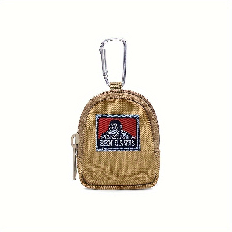 Keychain pouch with carabiner clip featuring the Ben Davis Gorilla logo, perfect for holding keys and small items on-the-go. Ideal for casual use as a mini accessory case.