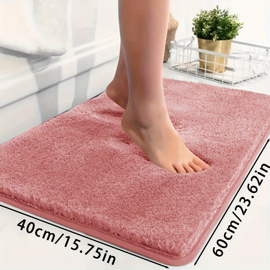 Ultra-soft bathtub mat with non-slip backing, absorbent and fade-resistant. Perfect for bathroom, laundry room, or entranceway.