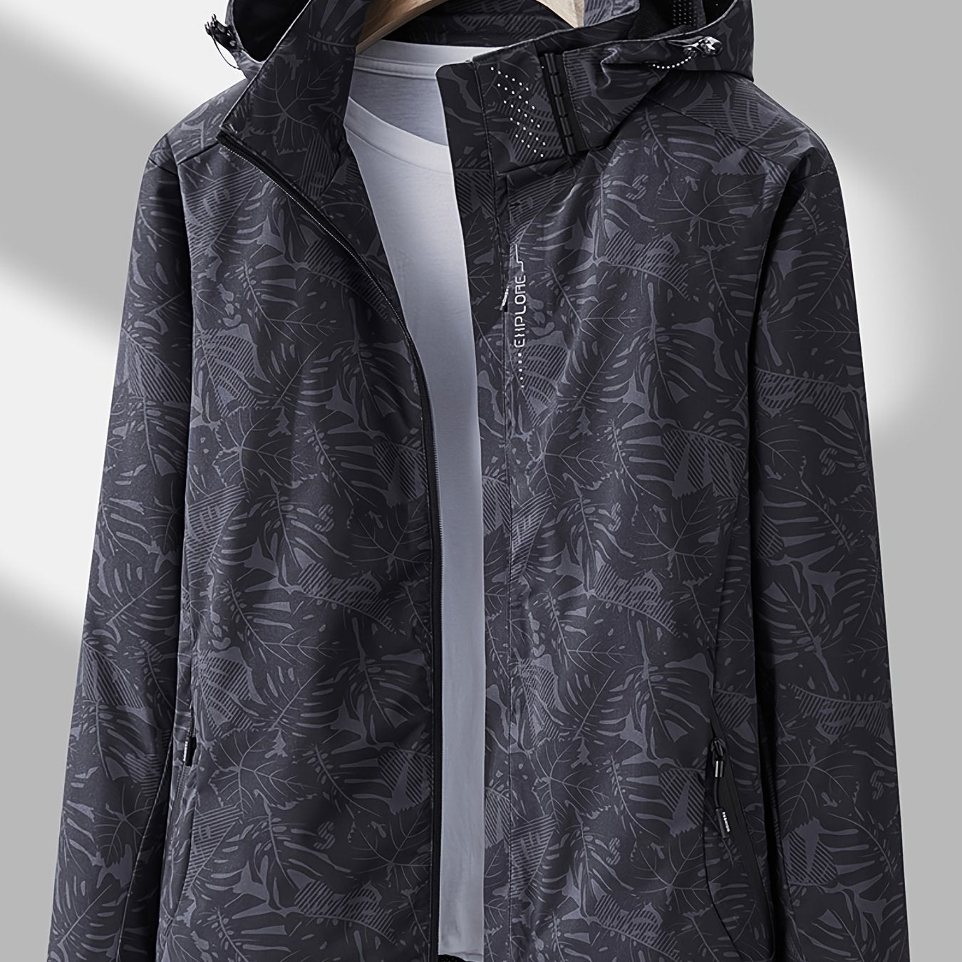 Women's casual windbreaker jacket made of 100% polyester with a waterproof stand collar, zippered placket, and long sleeves. This jacket features a woven fabric, regular length, and random