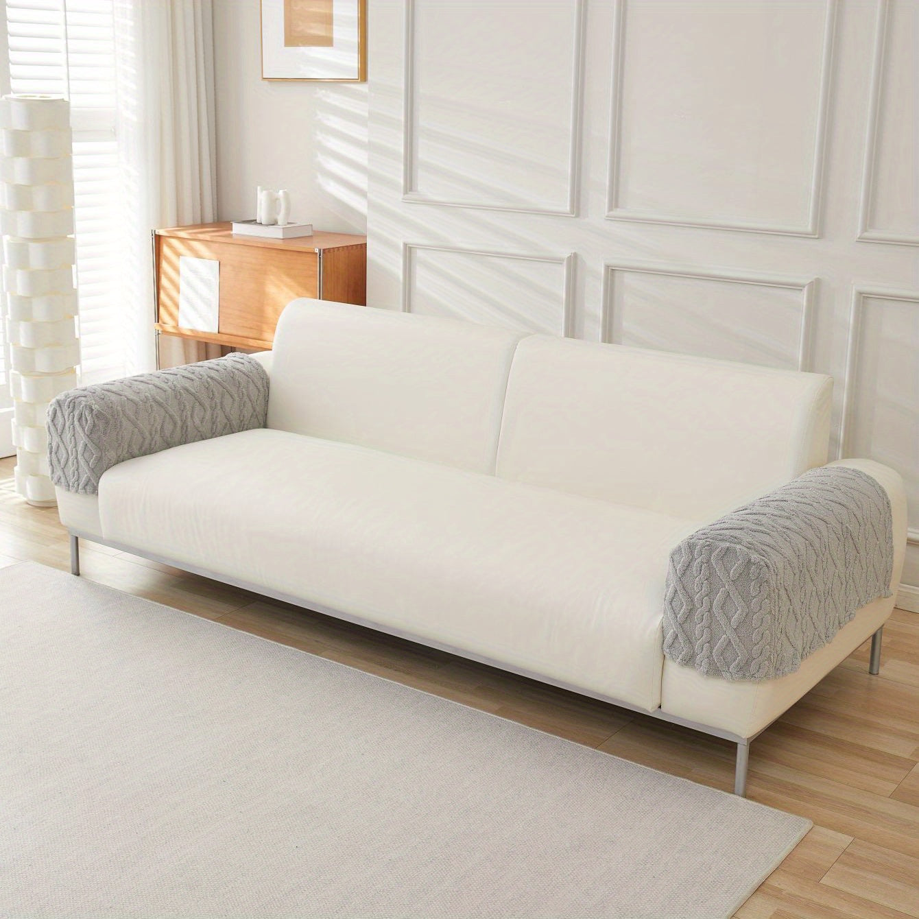 2-qismli Yumshoq Jakard Sofasi Armrest Slipcover - Mebelingizni himoya qiling va yaxshilang.