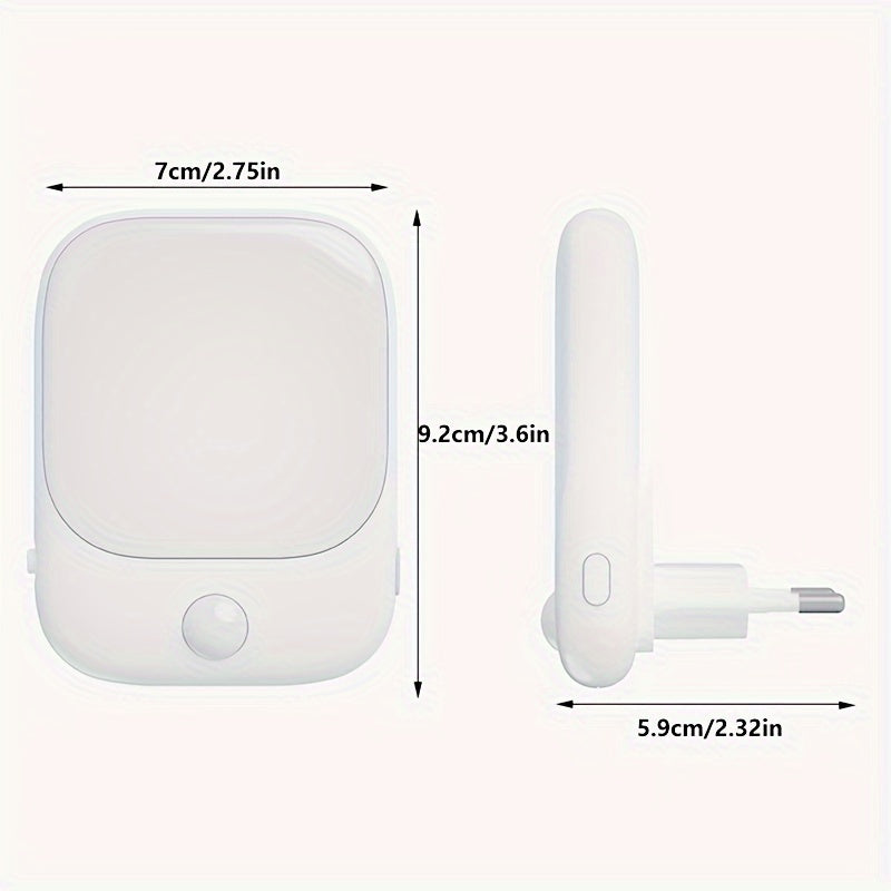 Motion sensor night light with 3 modes, 5 brightness levels, wall-mounted, ideal for kids' room, bedroom, stairway.