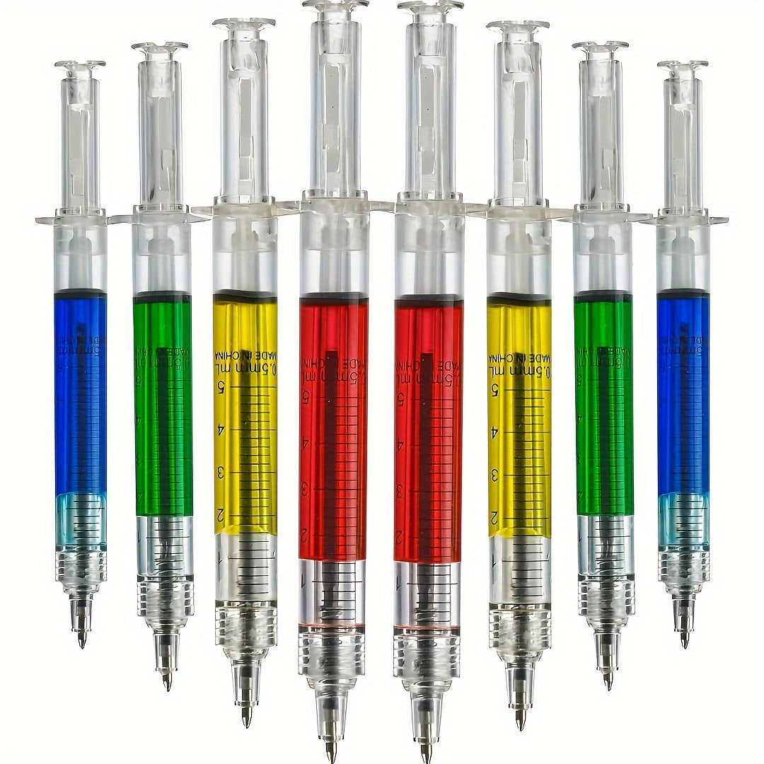 12 or 8 Creative Syringe Design Ballpoint Pens