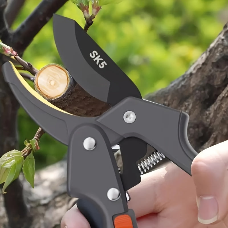 Durable SK-5 pruning shears with comfort grip for arthritic hands, ideal for both men and women.