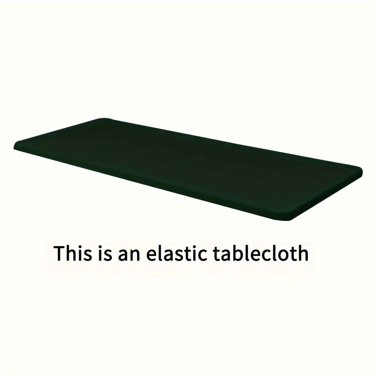 Rectangular half-wrapped polyester tablecloth with elastic edges, perfect for outdoor events and parties.