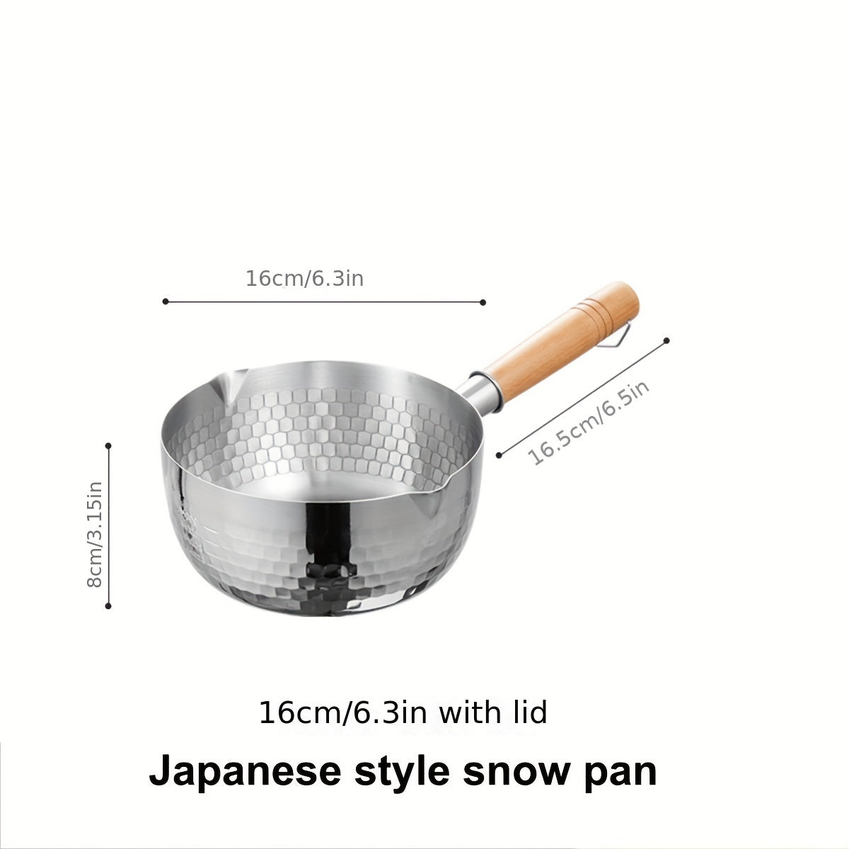 Japanese Stainless Steel Snow Pan, Household Small Milk Pan, Non-stick Pan for Food Supplements, Cooking Noodle Soup Pan, Suitable for Electromagnetic Stove, 1 Piece