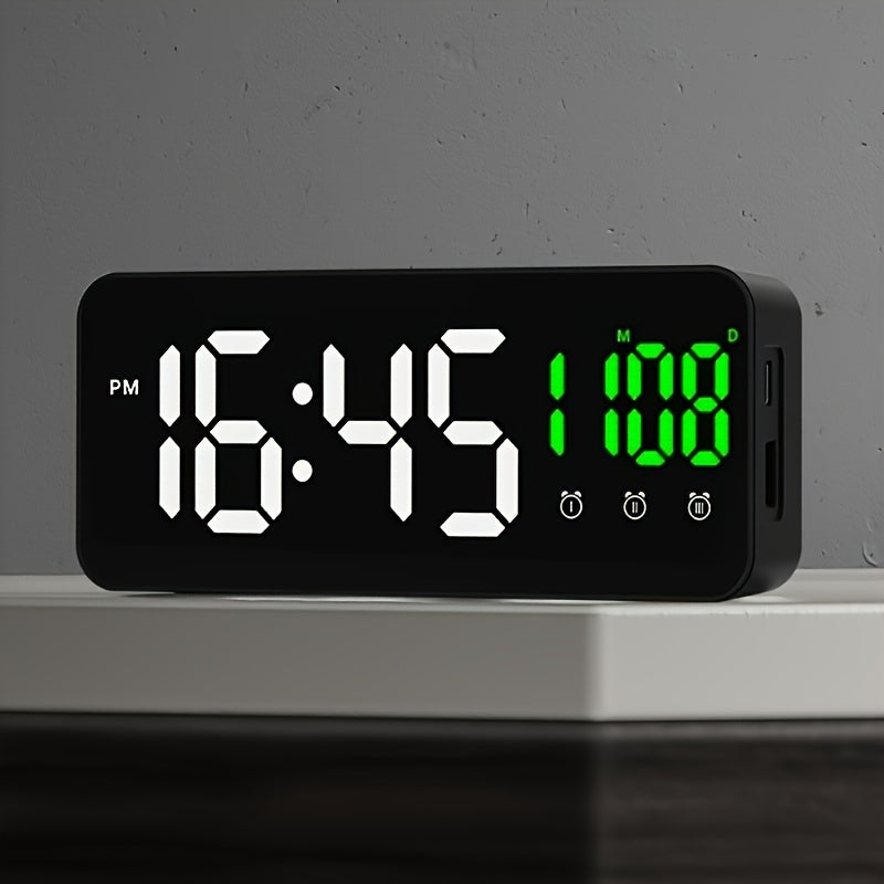 LED Clock Home Decoration with Smart Alarm and Creative Mirror Design