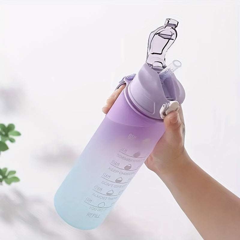 1 leakproof BPA free motivational water bottle, perfect for camping, hiking, fitness, and home use. Ideal as a birthday or back to school gift.