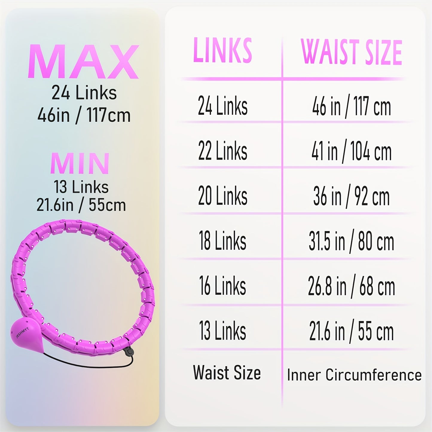 24-section detachable fitness hoop with solid ball, 47in/120cm outdoor Pilates exercise ring aids in thin waist and weight loss.