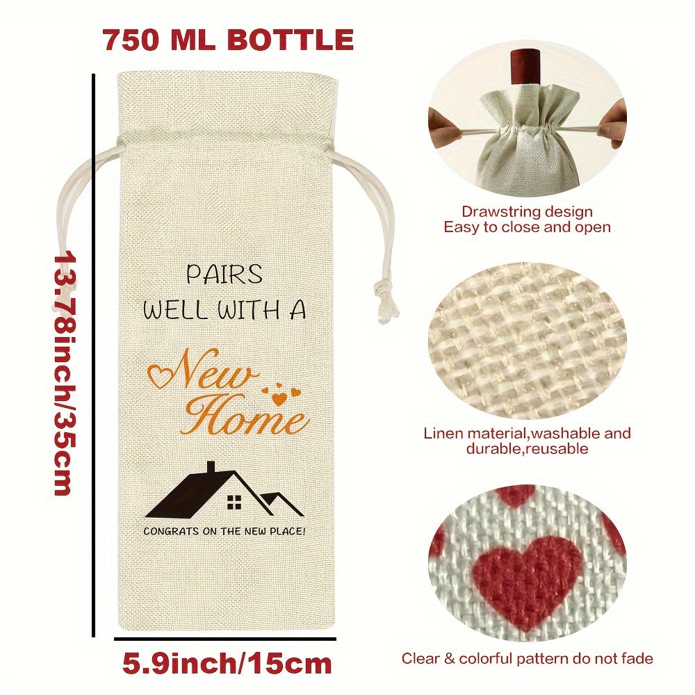 New Homeowners Gift Bag - Housewarming Wine Present for Men & Women