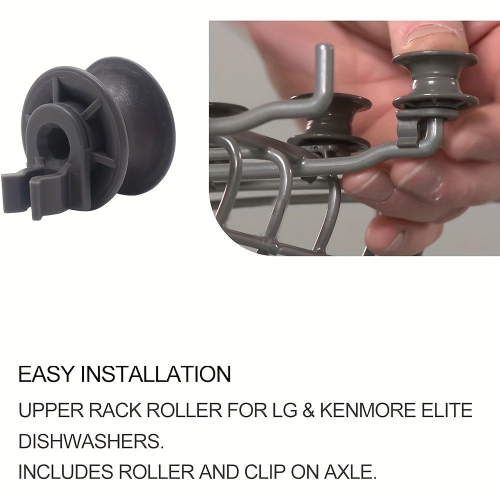 Upgrade your LG Dishwasher with this set of 4 Plastic Upper Dishrack Roller Wheels Assembly. Compatible with Models 4581DD9001B, AP4437685, PS3523050, 1266813, and EA3523050. Enhance your dishwashing experience with this essential accessory.