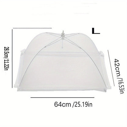 Foldable food mesh cover, anti-fly mosquito protection for meals, breathable umbrella cover for vegetables and fruit, kitchen accessory.