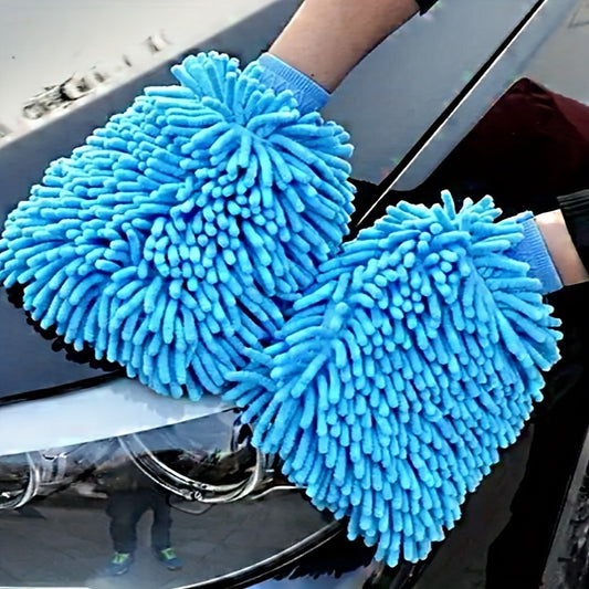 Anti-scratch microfiber car wash gloves for cars and home kitchen.