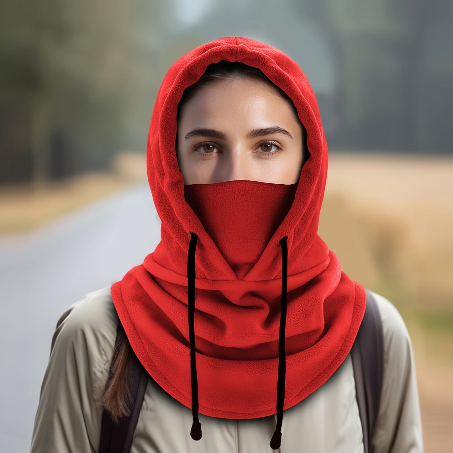 Stylish Knit Women's Winter Balaclava Hood - Windproof and Warm Neck Gaiter for Skiing and Cycling