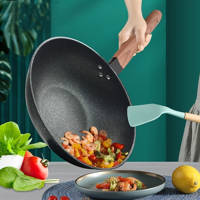 Multi-functional Cast Iron Pan with Non-Stick Coating - Minimizes Smoke, Ideal for Cooking Eggs and Steaks, Works on Induction and Gas Cooktops, Must-Have Kitchen Tool (30.0cm - 34.01cm)