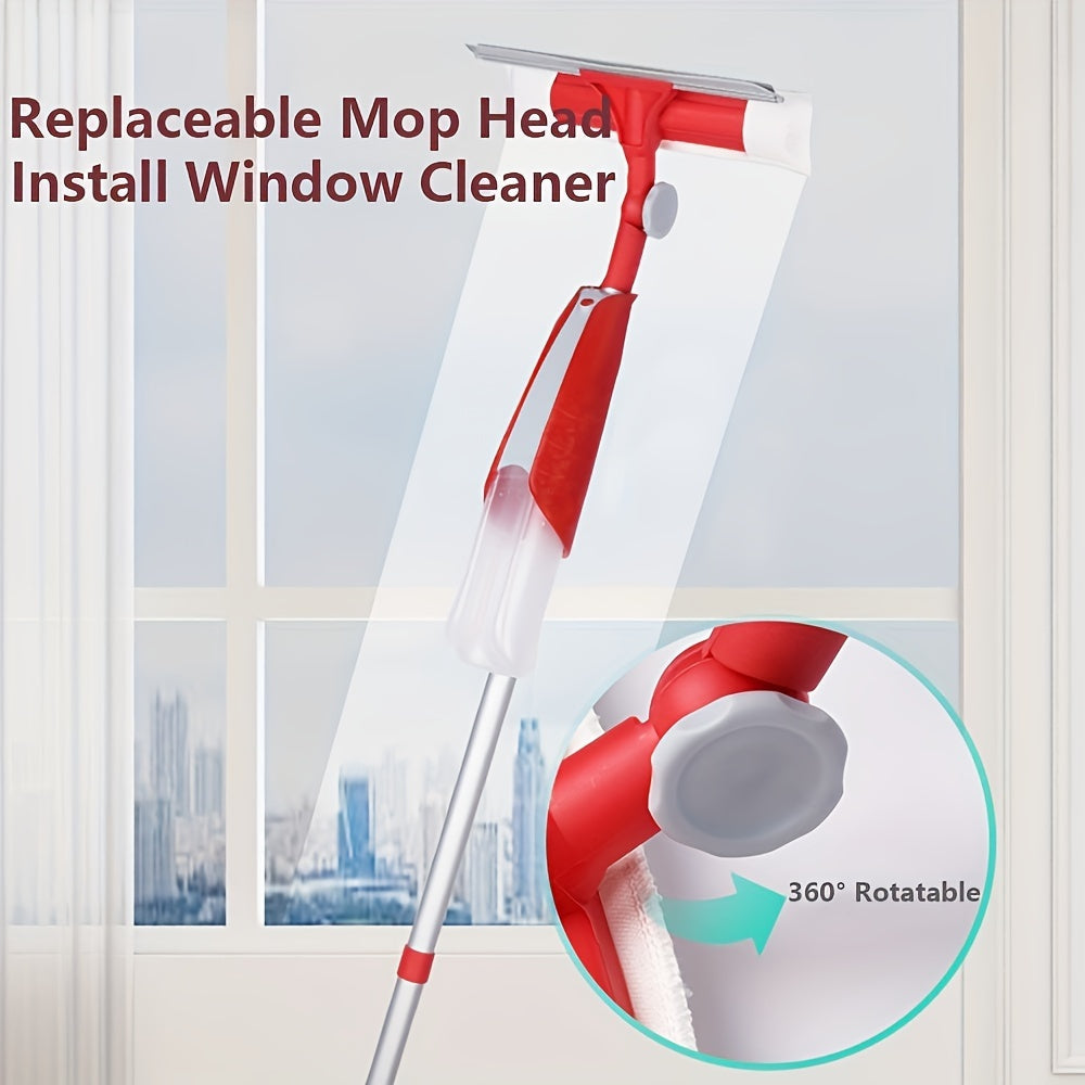 Multi-Purpose Spray Mop Kit with Scraper - Perfect for Both Wet and Dry Cleaning, Comes with 2 Mop Heads, Great for Home and Commercial Use.