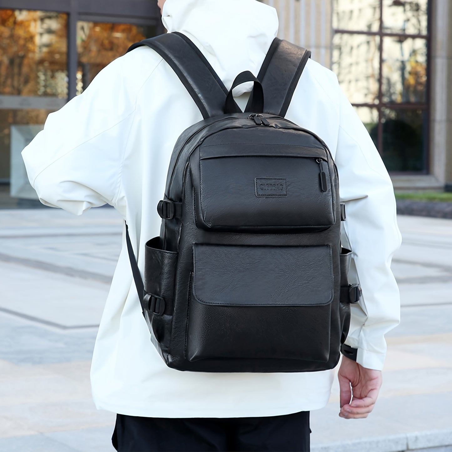 High-capacity, waterproof laptop backpack for men, suitable for business and travel.