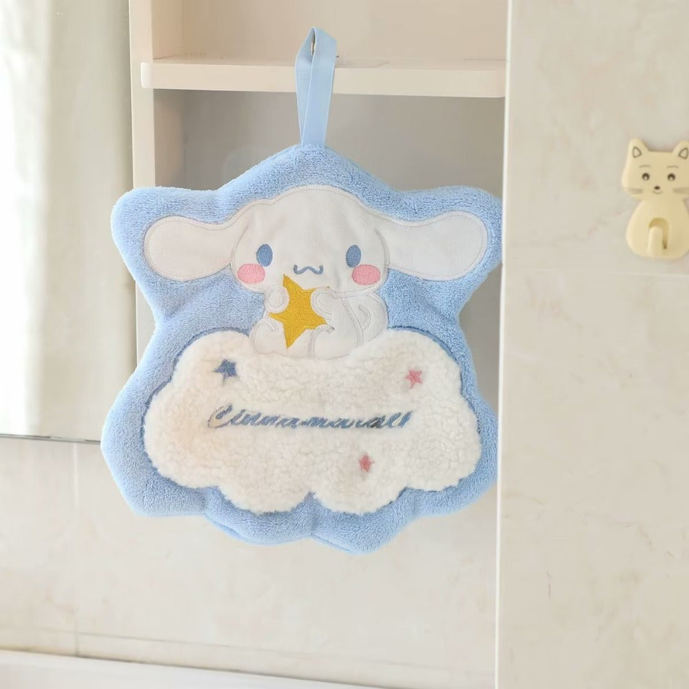 Hello Kitty, Kuromi, Melody, and Cinnamoroll cute hand towel for quick drying and absorbency