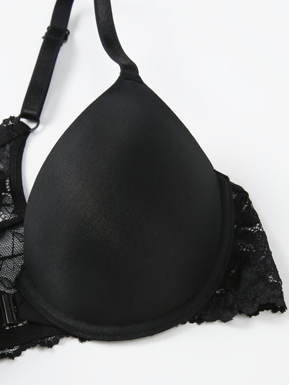 Versatile, glossy lace lingerie with comfortable front buttons for women