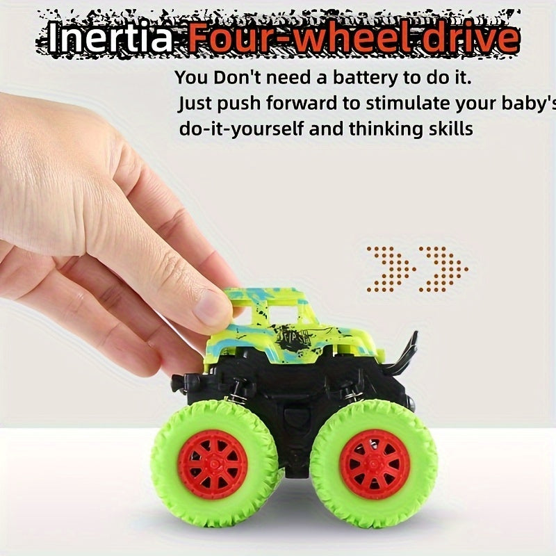 Inertia Off-Road Toy Climbing Car Model for Youngsters with Four-Wheel Drive and Random Patterns.