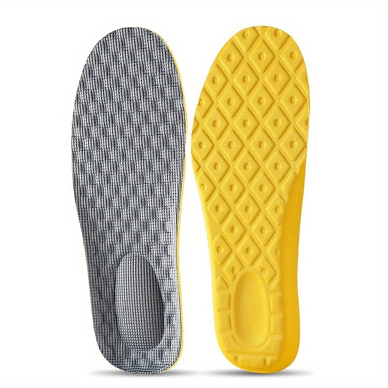 2-piece set of super soft sports insoles with shock absorption, arch support, and orthopedic inserts for feet.