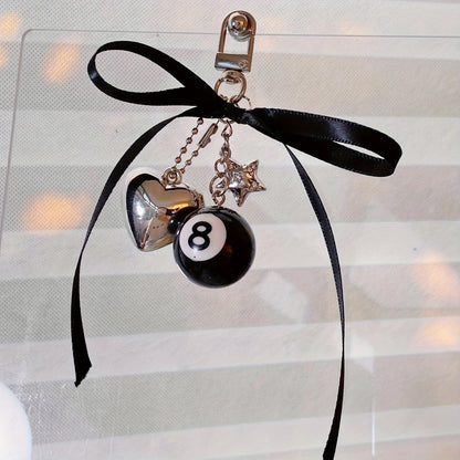 Black 8 Fashion Halloween Keychain Bag Pendant - Billiards Design