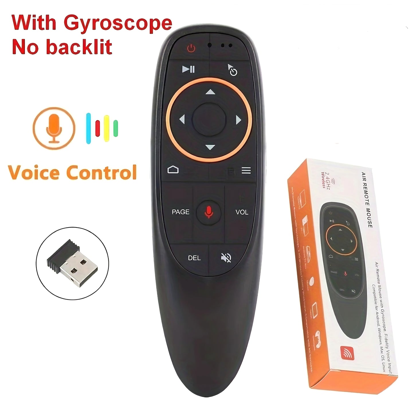 G10 Voice Remote with Air Mouse - for Android TV Box, Computers, Tablets, & Gaming Consoles