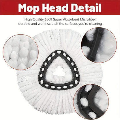 Two Ultrafine Microfiber Rotating Mop Head Refills - Suitable for Wet or Dry Cleaning, Washable and Versatile - Ideal for Dusting and Deep Cleaning with Microfiber Da Mop