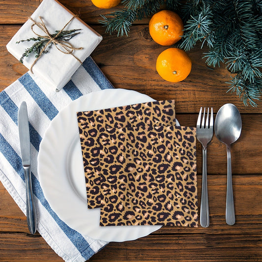 Set the Scene with Leopard Print Party Napkins: Disposable, Paper, Luncheon Napkins for an Animal-Themed Celebration