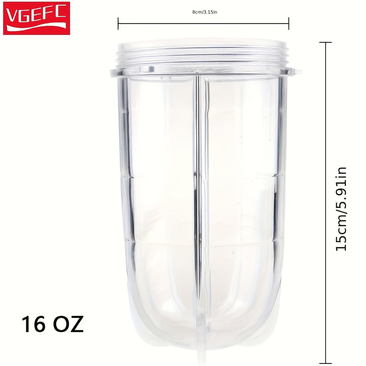 [Bestseller] Set of 2 16oz Replacement Blender Cups for Magic Bullet MB1001 Series, Compatible with 250W Juicer Mixer - Made of VGEFC Plastic, High-Quality Replacement Parts