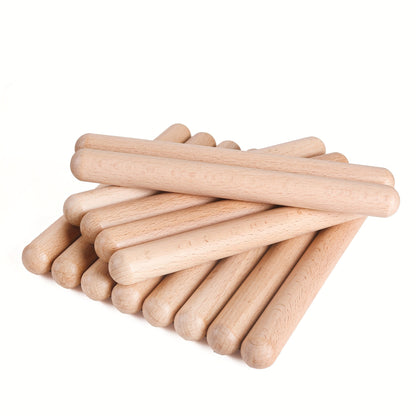 1/2/4/8 pairs of wooden claves percussion instruments, 20.32 cm in length, made from natural hardwood for hand drumming and ensemble play. No case included, suitable for ages 14+.