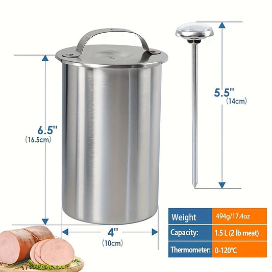 1pc stainless steel meat press machine, halal-friendly, uncharged patty maker for sandwiches, seafood & poultry, durable kitchen accessory.