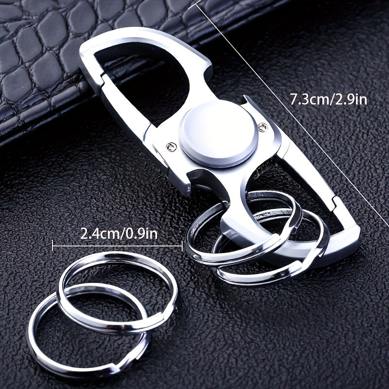 Casual Style Key Ring with Spinning Top Gyro Design, made of Durable Stainless Steel for a Creative look.