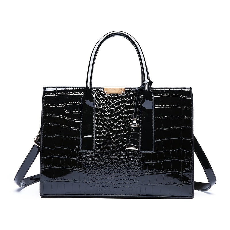 Trendy crocodile pattern handbag for women, perfect for travel and gifting.