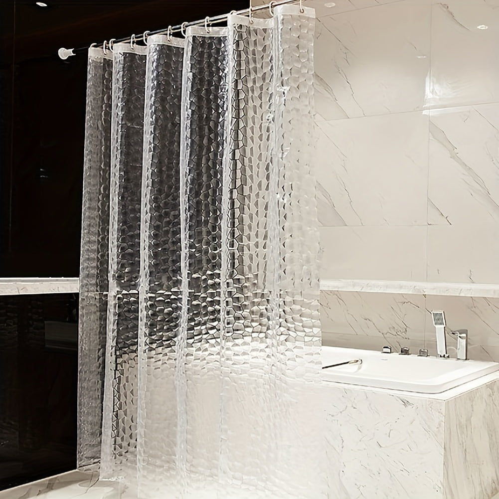 3D Water Cube Shower Curtain - Chic, Semi-Transparent, Stainless Steel Grommets, Waterproof, Easy to Clean & Hang - Bathroom Decor