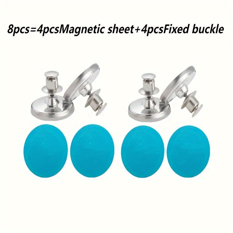 Modern metal curtain magnetic hooks, easy to install with wall hanging magnetic buckle, suitable for various uses such as shower curtains and wall stickers.