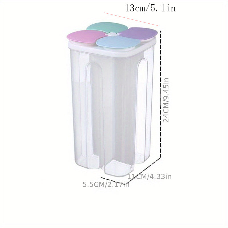 Moisture-Proof Cereal Jar with Divided Compartments - Ideal for Organizing Kitchen Pantry