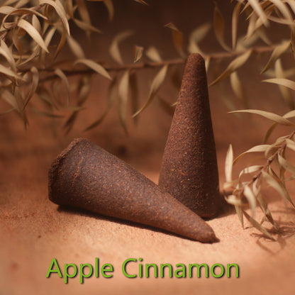 5/10pcs Apple Cinnamon Wooden Incense Cones for Aromatherapy in Bedroom, Meditation, Yoga, and Home Purification. Long-lasting fragrance, featherless, and great for holiday decor.