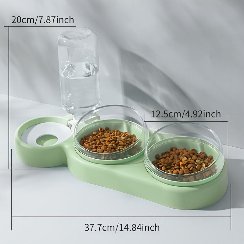 Dog basin with three antitip snail bowls for food and water, suitable for cats.