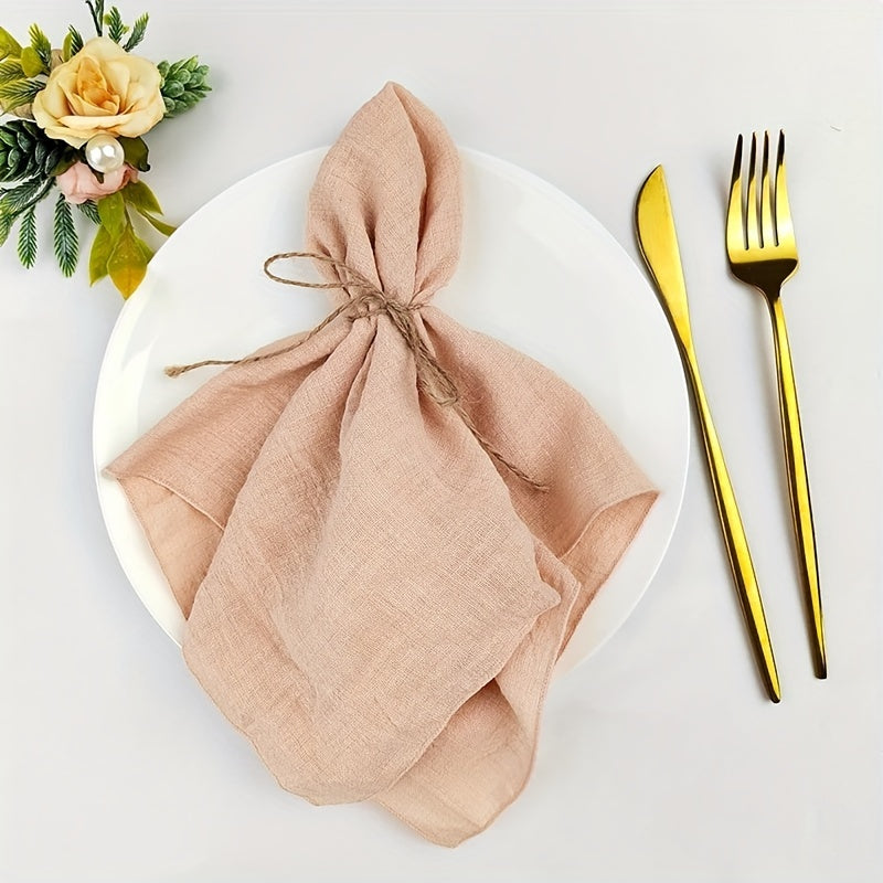 12-Pack of cotton napkins, perfect for various occasions. Reusable, solid color, square knit fabric cloth, measuring 41.91cm - ideal for dinner, wedding, Christmas, restaurant, banquet, and parties. Can also be used as tea towels.