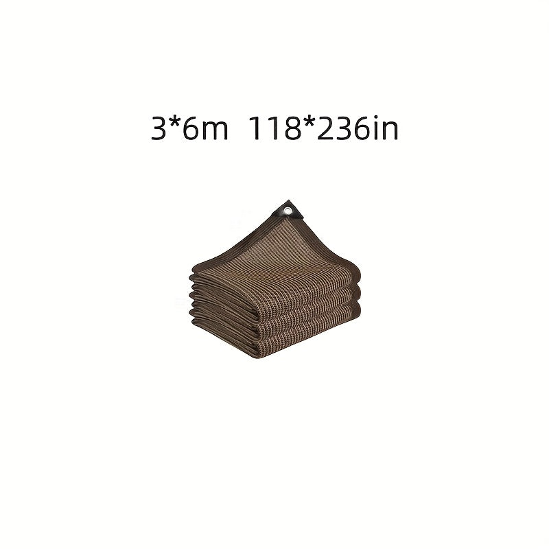 Brown HDPE Shade Sail provides 95% sun block for outdoor spaces, heat resistant with UV protection.